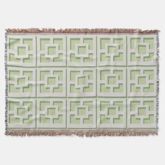 Retro Green Trellis Throw Blanket Deken (Voorkant)