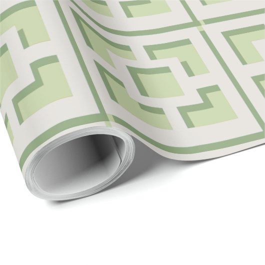 Retro Green Trellis Wrapping Paper Cadeaupapier (Rol Hoek)