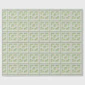 Retro Green Trellis Wrapping Paper Cadeaupapier (Vlak)