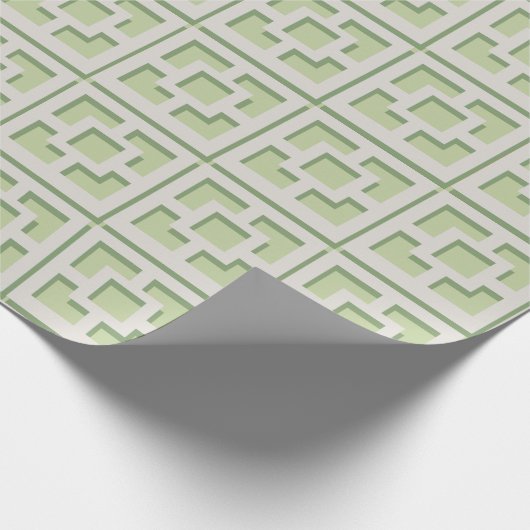 Retro Green Trellis Wrapping Paper Cadeaupapier (Hoek)