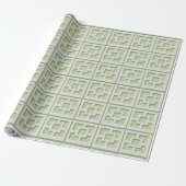 Retro Green Trellis Wrapping Paper Cadeaupapier (Uitgerold)