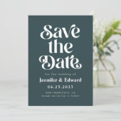 Retro Green Wedding Save The Date (Staand voorkant)