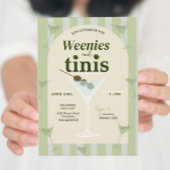 Retro Green Wenies en Tinis Bachelorette Kaart
