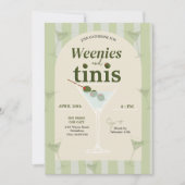Retro Green Wenies en Tinis Bachelorette Kaart (Voorkant)