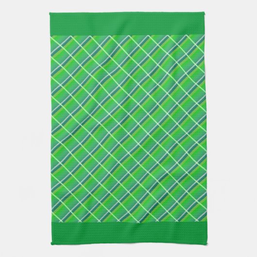 Retro Green White Horizontale speldenpatroon Theedoek (Verticaal)