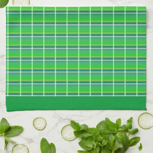 Retro Green White Pattern Kitchen Towel Theedoek (Gevouwen)