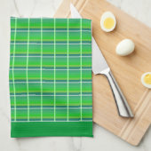 Retro Green White Pattern Kitchen Towel Theedoek (Quarter Fold)