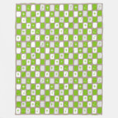 Retro Green & White Starburst Fleece Blanket (Voorkant)