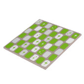 Retro Green & White Starburst keramische tegel Tegeltje (Zijkant)