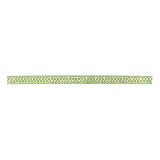 Retro Green & White Starbursts Satin Ribbon Satijnen Lint (Voorkant)