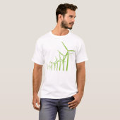 Retro Green Wind Turbine T-shirt (Voorkant volledig)