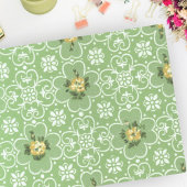  Retro Green Yellow Mid Century Patroon Tissuepapier