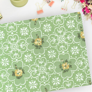 Retro Green Yellow Mid Century Patroon Tissuepapier