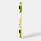 Retro Green Yellow Squares Starburst Mid Century Case-Mate iPhone Case (Achterkant / Rechts)