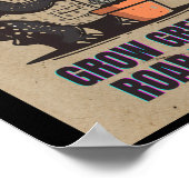 Retro Greenzilla – Cute Godzilla Gardening Sticker Poster (Hoek)