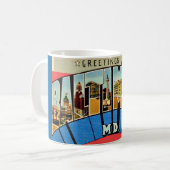 Retro Greeting from Baltimore Mug Koffiemok (Voorkant links)
