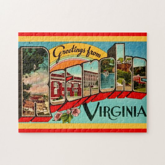 Retro Greetings From Roanoke, VA Legpuzzel (Horizontaal)