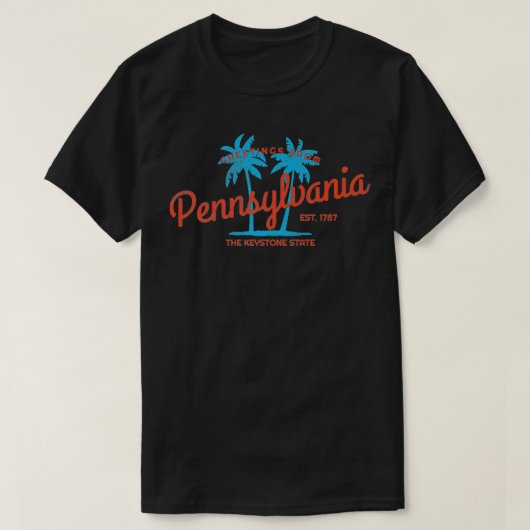 Retro Greetings uit Pennsylvania Tropische Premium T-shirt (Design voorkant)