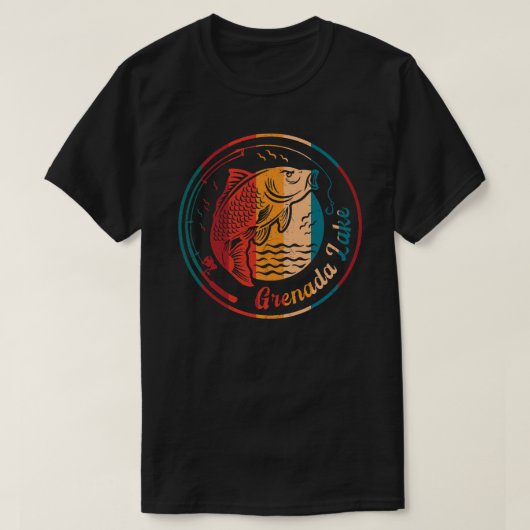 Retro Grenada-meer Gevist T-shirt (Design voorkant)