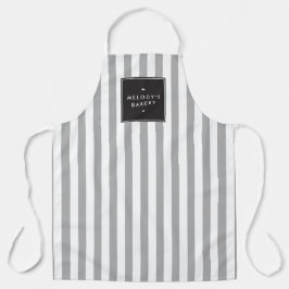 Retro Grey and White Stripes Apron Schort