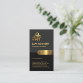 Retro Grey Black Column Manpower Consultant Visitekaartje (Staand voorkant)