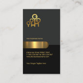 Retro Grey Black Column Manpower Consultant Visitekaartje (Achterkant)