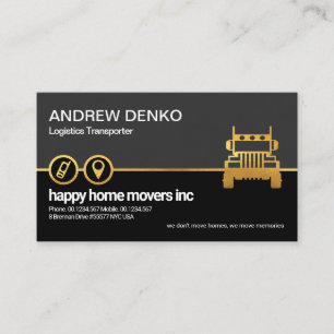 Retro Grey Black Layer Gold Locatie-pictogram Truc Visitekaartje