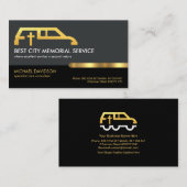 Retro Grey Black Layer Gold Tab Funeral Parlor Visitekaartje (Voorkant / Achterkant)