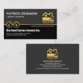 Retro Grey Black Layer Gold Truck-driver Visitekaartje (Voorkant / Achterkant)