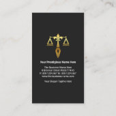 Retro Grey Black Layers Gold Tab Lawyer Visitekaartje (Achterkant)