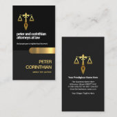 Retro Grey Black Layers Gold Tab Lawyer Visitekaartje (Voorkant / Achterkant)