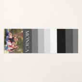Retro Grey Black Stripe Photo monogram Colorblock Yogamat (Voorkant (horizontaal))
