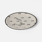 Retro Grey Hand Drawn Heart Illustrated Wedding Papieren Bordje (Gekanteld)