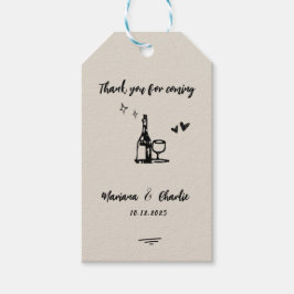 Retro Grey Hand Drawn Illustrated Wedding  Cadeaulabel