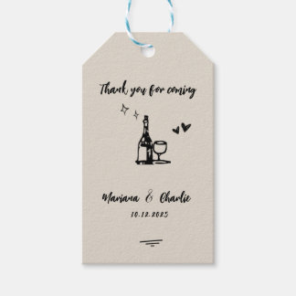 Retro Grey Hand Drawn Illustrated Wedding  Cadeaulabel