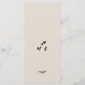 Retro Grey Hand Drawn Illustrated Wedding  Menu (Achterkant)