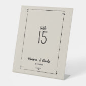 Retro Grey Hand Drawn Illustrated Wedding Reclamebord Met Voetstuk (Voorkant)