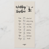 Retro Grey Hand Drawn Illustrated Wedding Timeline Menu (Voorkant)