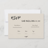 Retro Grey Hand Written Scribble Wedding RSVP Kaartje (Voorkant)