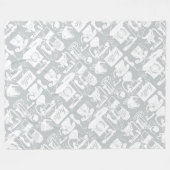 Retro Grey of enige kleur & White Telephone Patter Fleece Deken (Voorkant (Horizontaal))