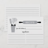 Retro Grey Rolling Pin Kitchen Tools Recipcard Briefkaart (Voorkant / Achterkant)