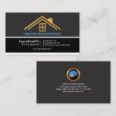 Retro Grey Shades Column Gold Home Roofer Visitekaartje (Voorkant / Achterkant)