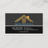 Retro Grey Shades Column Gold Home Roofer Visitekaartje (Voorkant)