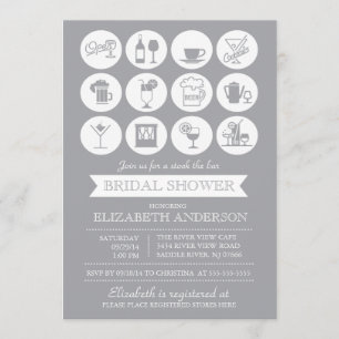 Retro Grey Stock de Uitnodiging van de Bridal van