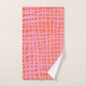 Retro Grid Abstract patroon Bad Handdoek (Handdoek)