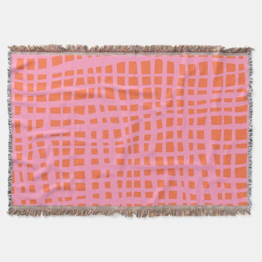 Retro Grid Abstract patroon Deken (Voorkant)