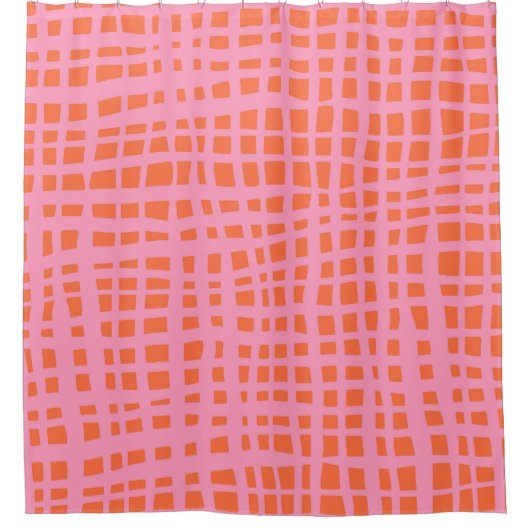 Retro Grid Abstract patroon Douchegordijn (Voorkant)