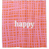 Retro Grid Abstract Patroon Douchegordijn (Voorkant)