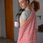 Retro Grid Abstract patroon Fleece Deken