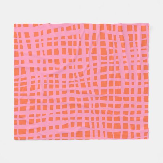 Retro Grid Abstract patroon Fleece Deken (Voorkant (Horizontaal))